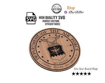 Air Force Seal Military SVG File for Woodworking, CNC, Printing and Lasering