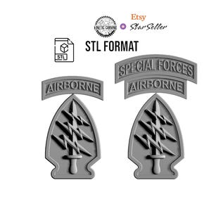 Special Forces Patch 3D Model STL File for CNC, Printing (Digital Download)