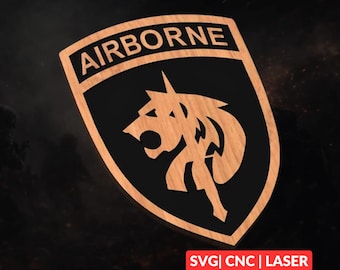 SOCAF Airborne Patch Logo SVG | CNC Laser Cut File, Wood Wall Art, Glowforge Engraving, LightBurn Ready