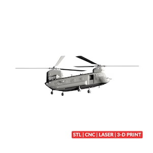 Śmigłowiec CH-47 Chinook STL | Plik reliefowy CNC 3D do samolotów, obróbka drewna, druk 3D, grawerowanie laserowe