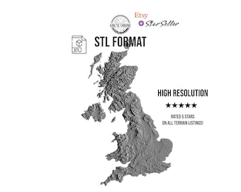 United Kingdom STL | 3D CNC Carving File, Wood Relief Art, 3D Printing Ready