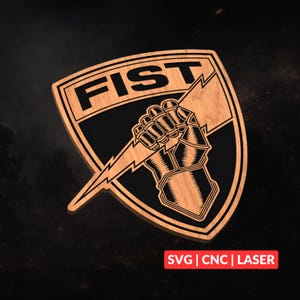 FIST Military Logo SVG | CNC Laser Cut File, Wood Wall Art, Glowforge Engraving, LightBurn Ready