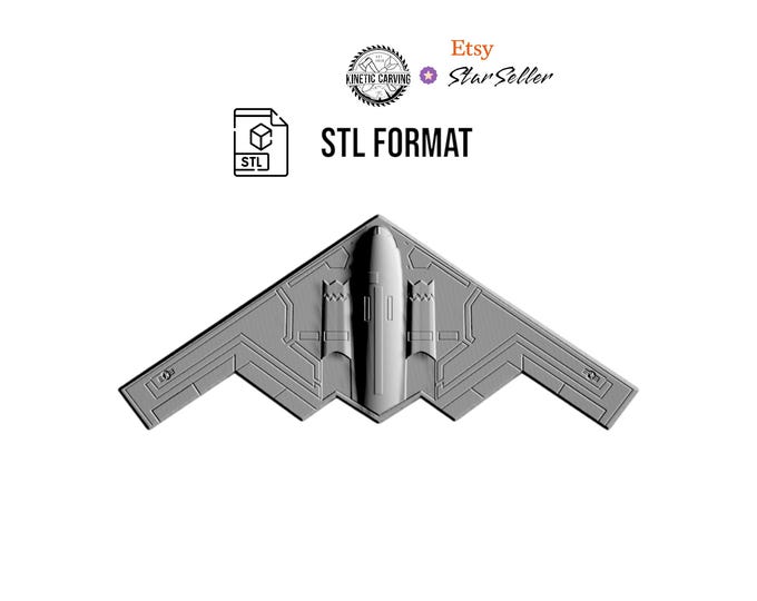 B-2 Stealth Bomber Aircraft STL for 3D Printing, CNC Woodworking