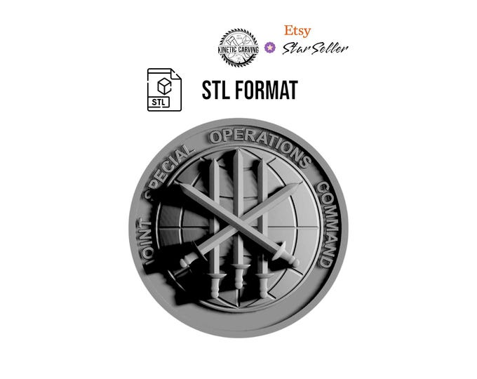 JSOC Military Patch STL File: CNC, Laser, Woodworking (Digital File)