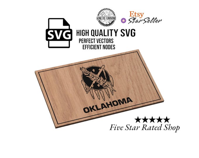Oklahoma State Flag SVG File for Woodworking, CNC, Printing and Lasering (Digital Download)