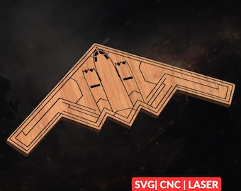 B-2 Spirit Bomber SVG | CNC Laser Cut File, Wood Wall Art, Glowforge Engraving, LightBurn Ready