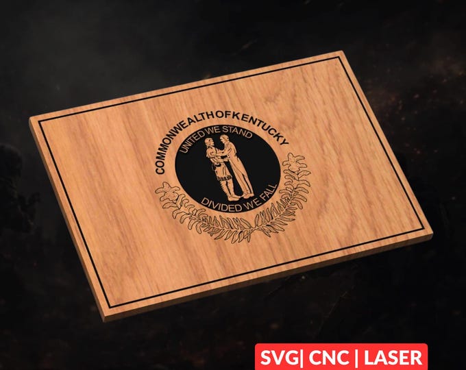 Kentucky Flag SVG | CNC Laser Cut File, Wood Wall Art, Glowforge Engraving, LightBurn Ready