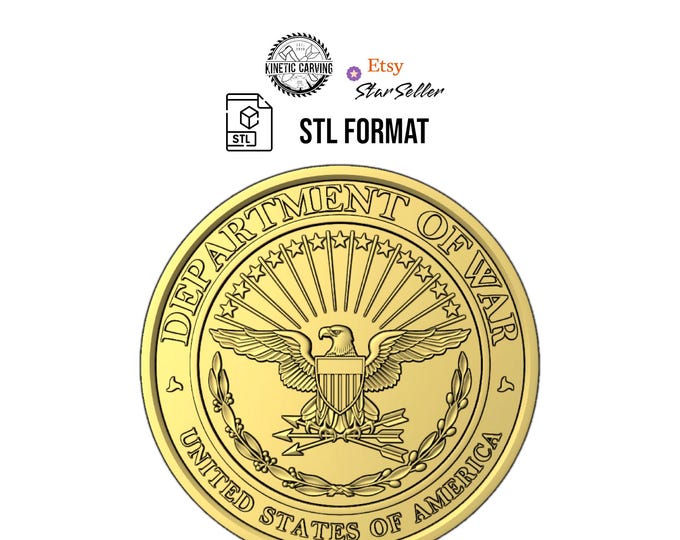 Department of War Seal STL: Eagle Emblem 3D Model (Digital Download)