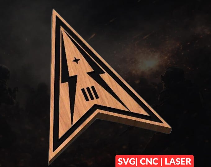 Space Force Delta 3 Patch SVG | CNC Laser Cut File, Wood Wall Art, Glowforge Engraving, LightBurn Ready