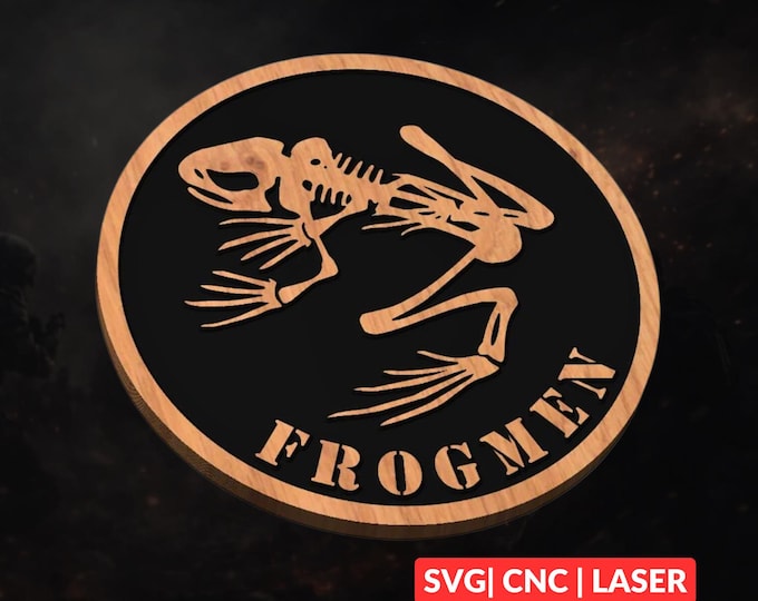 Navy SEAL Frogmen SVG | CNC Laser Cut File, Wood Wall Art, Glowforge Engraving, LightBurn Ready