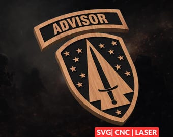 SFAB Advisor Patch SVG | CNC Laser Cut File, Wood Wall Art, Glowforge Engraving, LightBurn Ready