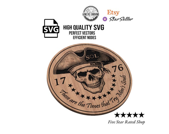 Revolutionary War Skull SVG: Patriotic 1776 Design for CNC, Laser Cut, and Digital Projects (Digital Download) svg, dxf, eps, pdf
