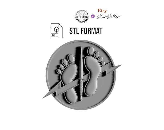 Air Force Special Tactics (Green Feet) Patch Military STL for Woodworking, CNC, Printing and Lasering