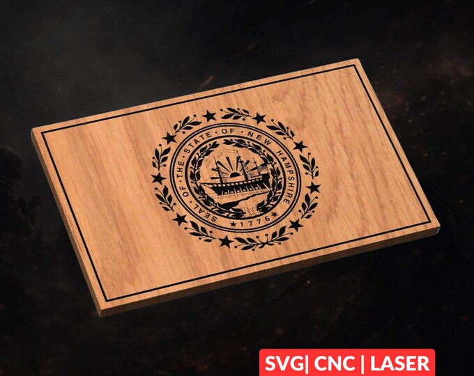 New Hampshire State Flag SVG | CNC Laser Cut File, Wood Wall Art, Glowforge Engraving, LightBurn Ready