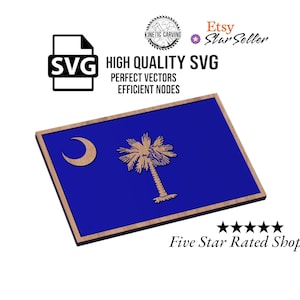 South Carolina State Flagge SVG-Datei für Holzbearbeitung, CNC, Drucken und Lasern (Digitaler Download)
