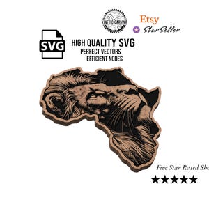Colección de archivos SVG de leones africanos para carpintería, CNC, impresión y láser