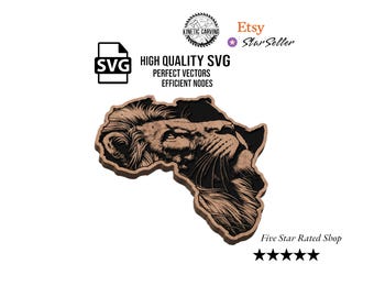 African Lion SVG File Collection for Woodworking, CNC, Printing and Lasering