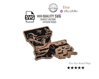 Louisiana Duck Hunting SVG: Woodworking, CNC, Printing, Laser-Cut Designs for Outdoor Enthusiasts (Digital Download)