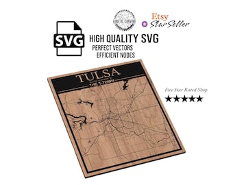 Tulsa, Oklahoma City Map SVG File for Woodworking, CNC, Printing and Lasering
