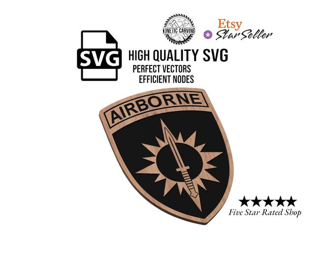SOCPAC Airborne Patch SVG: Military Logo File for CNC/Lasering svg, dxf, eps, pdf