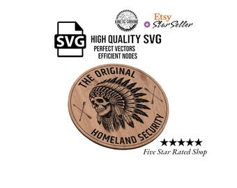 Native American Chief Skull SVG File: CNC Laser Cut Design (Digital Download)
