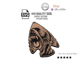 Arrowhead Bear Hunt SVG File for Woodworking, CNC, Printing and Lasering