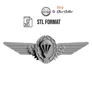 3D STL Model of German Military Jump (Airborne) Wings, for 3D Printing, CNC Woodworking
