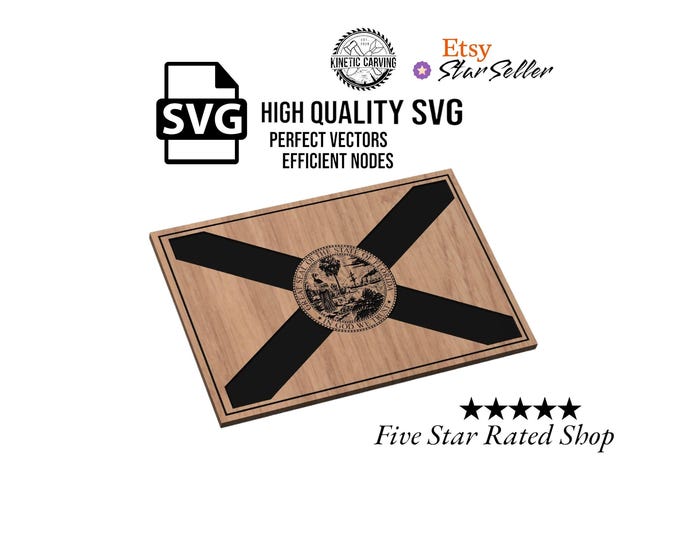 Florida State Flag SVG File for Woodworking, CNC, Printing and Lasering (Digital Download)
