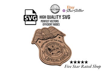 CID Badge SVG File: CNC, Laser Cut, Woodworking (Digital Download)