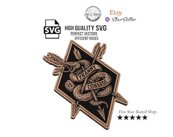 Tyranny is for Cowards SVG – Snake and Arrow Revolutionary Design for Woodworking, CNC, Printing and Lasering