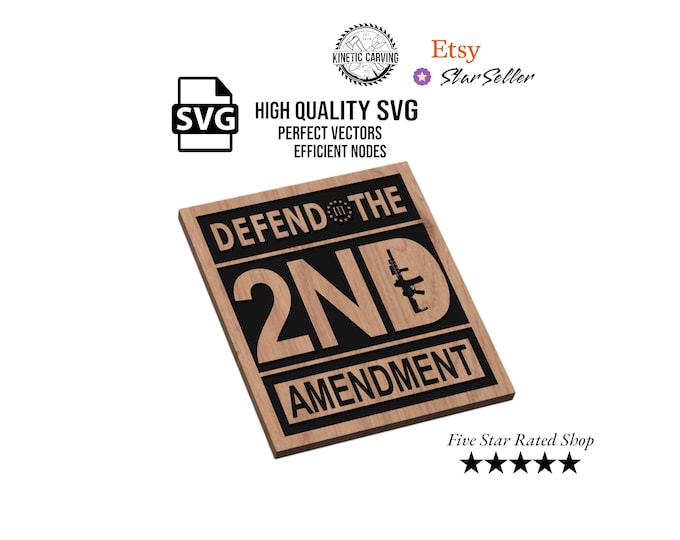 2nd Amendment SVG File for Woodworking, CNC, Printing and Lasering