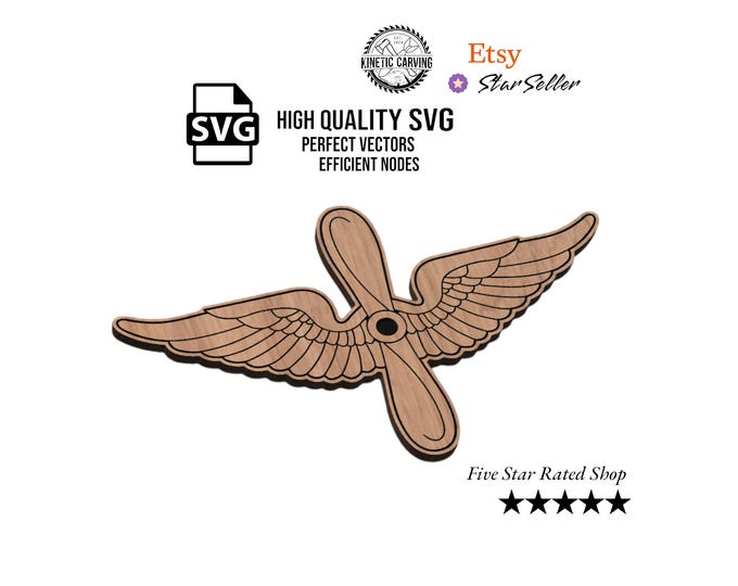 Military Aviation Logo SVG File for Woodworking, CNC, Printing and Lasering