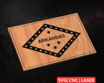 Arkansas State Flag SVG | CNC Laser Cut File, Wood Wall Art, Glowforge Engraving, LightBurn Ready