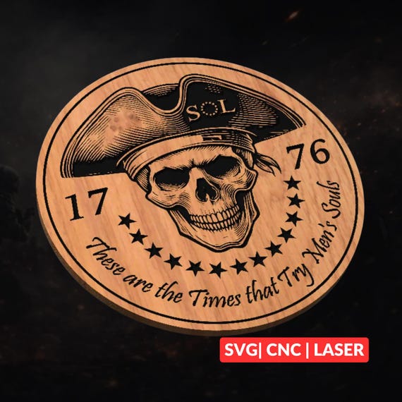 Revolutionary War Skull SVG | CNC Laser Cut File, Wood Wall Art