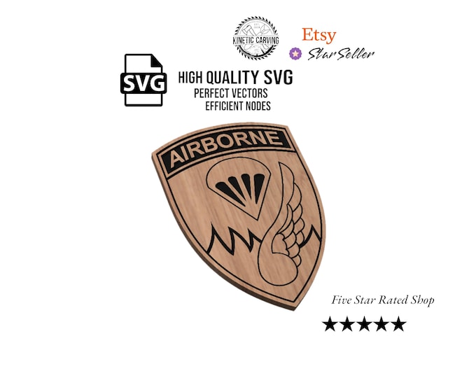 187th Infantry Regiment Airborne Patch Logo Military SVG File for Woodworking, CNC, Printing and Lasering