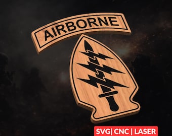 Special Forces Patch Logo Military SVG | CNC Laser Cut File, Wood Wall Art, Glowforge Engraving, LightBurn Ready