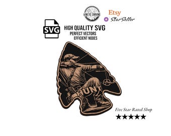 Bow Hunting Arrowhead SVG File for Woodworking, CNC, Printing and Lasering