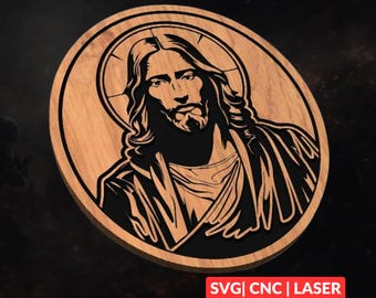 Christ Pantocrator SVG | CNC Laser Cut File, Wood Wall Art, Glowforge Engraving, LightBurn Ready