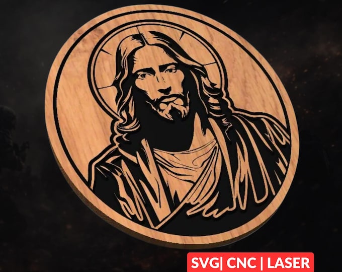 Christ Pantocrator SVG | CNC Laser Cut File, Wood Wall Art, Glowforge Engraving, LightBurn Ready