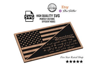 2nd Amendment - USA Flag SVG File for Woodworking, CNC, Printing and Lasering