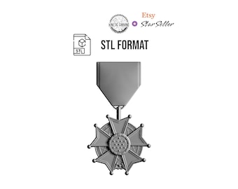 Legion of Merit Award STL File for Woodworking, CNC, Printing and Lasering