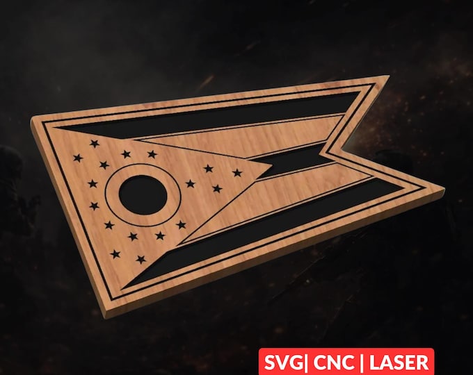 Ohio State Flag SVG | CNC Laser Cut File, Wood Wall Art, Glowforge Engraving, LightBurn Ready