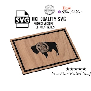 Wyoming State Flag SVG File for Woodworking, CNC, Printing and Lasering