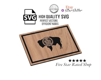Wyoming State Flag SVG File for Woodworking, CNC, Printing and Lasering (Digital Download)