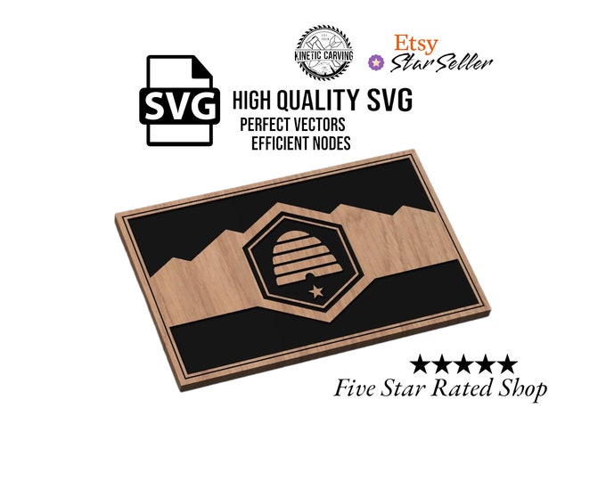 Utah State Flag SVG File for Woodworking, CNC, Printing and Lasering