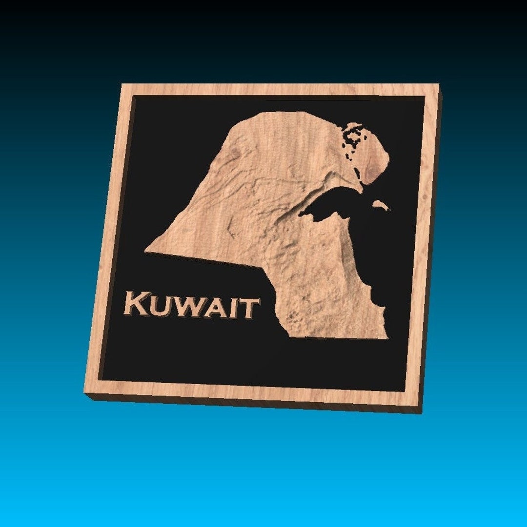 3D STL Model of Kuwait for 3D Printing, CNC Woodworking Etsy