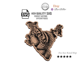 Indian Tiger SVG File Collection for Woodworking, CNC, Printing and Lasering