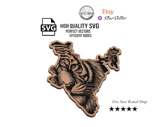 Indian Tiger SVG File Collection for Woodworking, CNC, Printing and Lasering