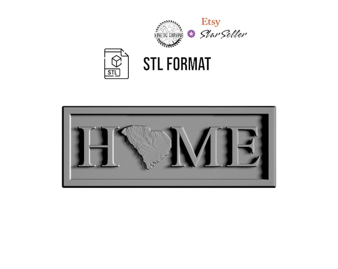 South Carolina Topography HOME Design STL for 3D Printing, CNC Woodworking