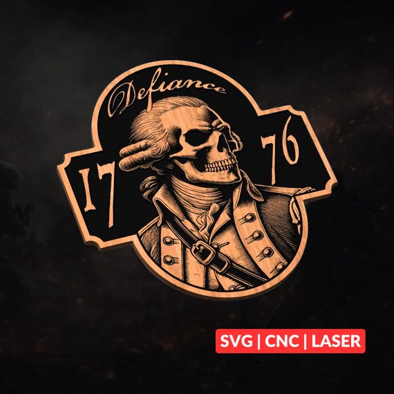Patriotic George Washington SVG | CNC Laser Cut File, Wood Wall Art, Glowforge Engraving, LightBurn Ready